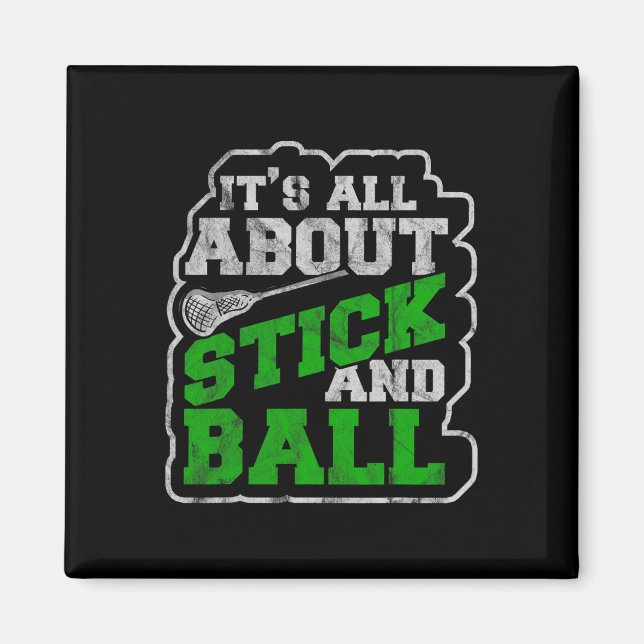 Imán Camisetas Lacrosse Mens Lax Stick Lacrosse Player (Frente)