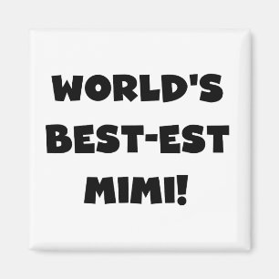 Imán Camisetas y regalo negros del texto Mimi del