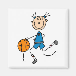 Imán Camisetas y regalos azules del jugador de básquet