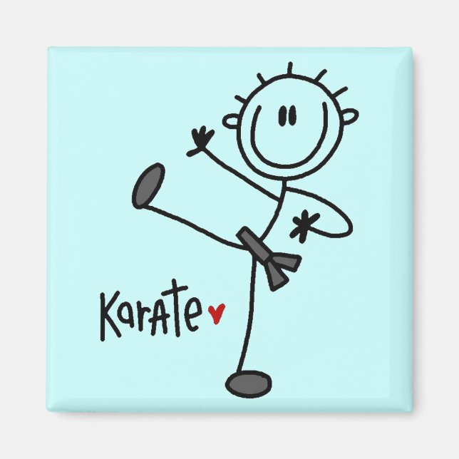 Imán Camisetas y regalos básicos de karate con la figur (Frente)