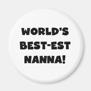 Imán Camisetas y regalos Black Text Best est Nanna