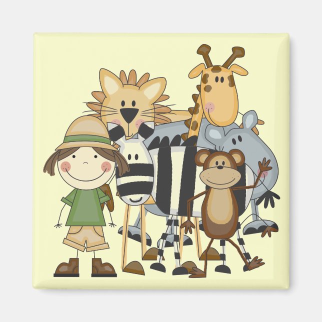 Imán Camisetas y regalos Chicas de Safari (Frente)
