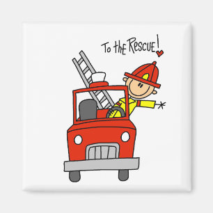 Imán Camisetas y regalos de bombero al rescate