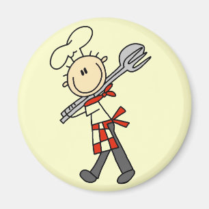Imán Camisetas y regalos de Chef con pinzas para ensala