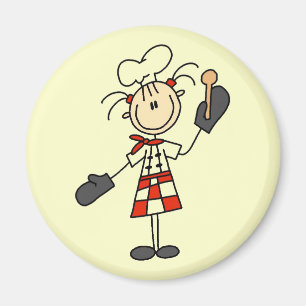 Imán Camisetas y regalos de chef femenina con manoplas 