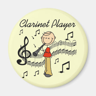 Imán Camisetas y regalos de clarinete de figura de palo