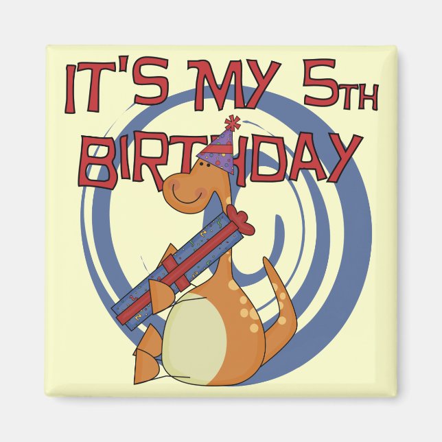 Imán Camisetas y regalos de cumpleaños de Dinosaurio (Frente)