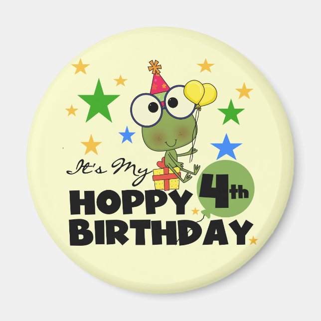 Imán Camisetas y regalos de cumpleaños de Hoppy Frog (Frente)