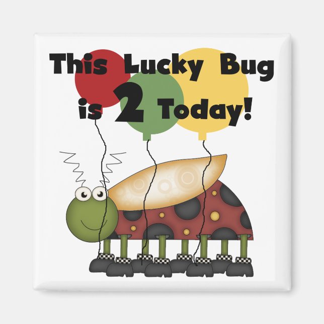 Imán Camisetas y regalos de cumpleaños de Lucky Bug (Frente)