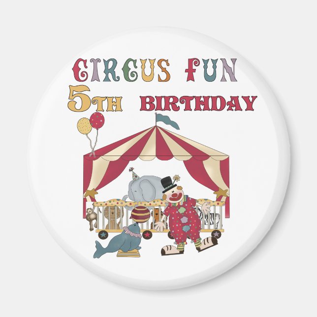 Imán Camisetas y regalos de cumpleaños para el Circo 5 (Frente)