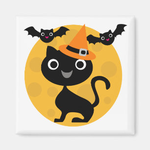 Imán Camisetas y regalos de Halloween para Cat and Bats