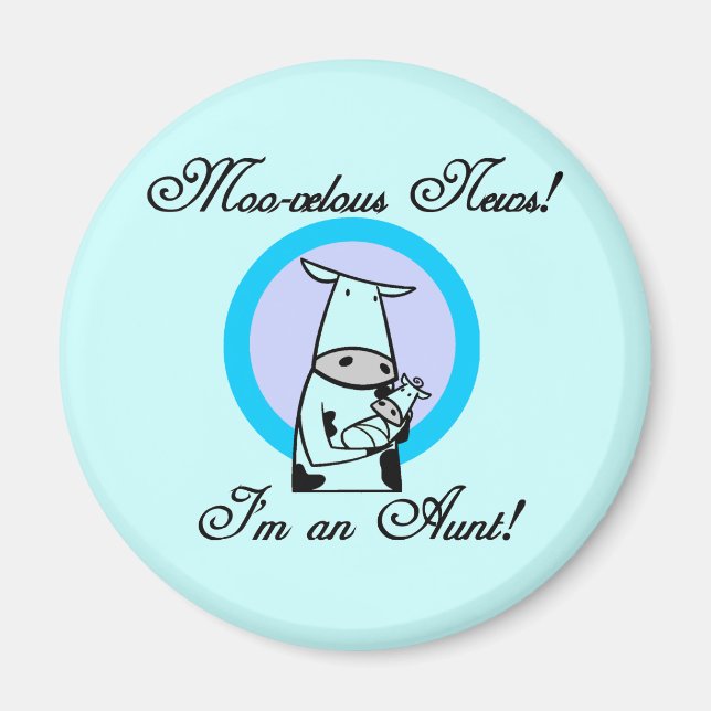 Imán Camisetas y regalos de la nueva tía Moo-velous (Frente)