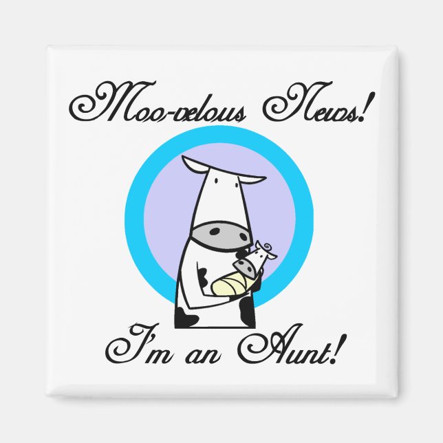 Imán Camisetas y regalos de la nueva tía Moo-velous (Frente)
