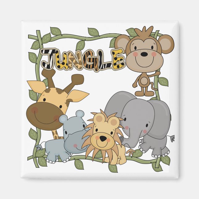 Imán Camisetas y regalos de los animales de la selva de (Frente)
