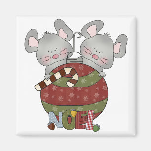 Imán Camisetas y regalos de Noel Mice Holiday