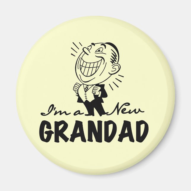 Imán Camisetas y regalos de nuevo abuelo sonrientes (Frente)