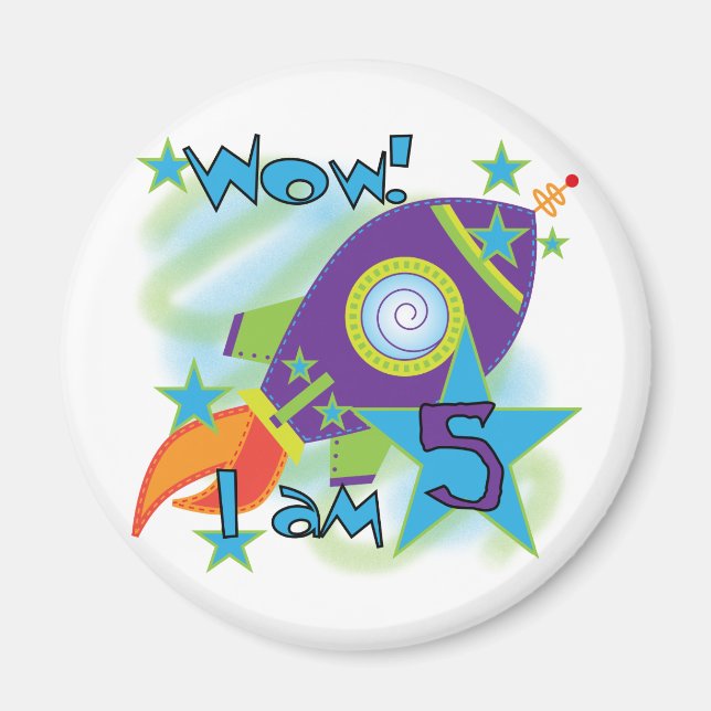 Imán Camisetas y regalos de quinto cumpleaños (Frente)