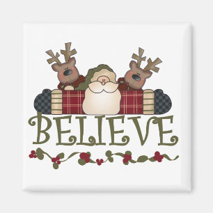 Imán Camisetas y regalos de Santa Believe