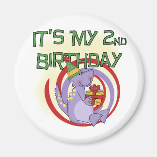 Imán Camisetas y regalos de segundo cumpleaños de Dinos