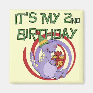 Imán Camisetas y regalos de segundo cumpleaños de Dinos