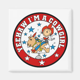 Imán Camisetas y regalos de vaquera Yee Haw