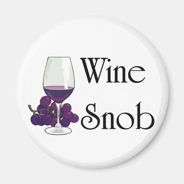 Imán Camisetas y regalos de Wine Snob. (Frente)