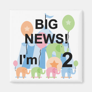 Imán Camisetas y regalos del 2º cumpleaños de Big News 