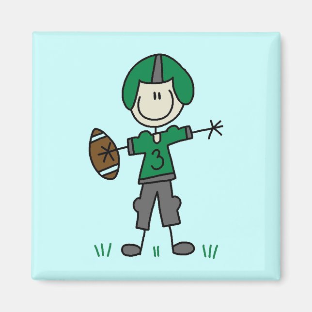 Imán Camisetas y regalos del jugador de fútbol verde (Frente)