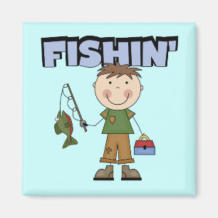 Imán Camisetas y regalos del muchacho de Fishin