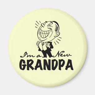 Imán Camisetas y regalos del nuevo abuelo sonriendo