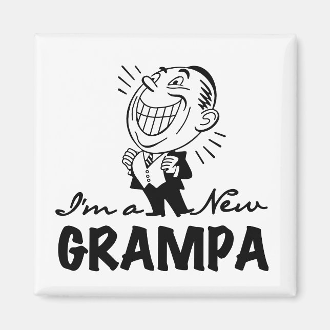 Imán Camisetas y regalos nuevos Grampa sonrientes (Frente)