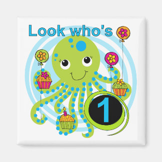 Imán Camisetas y regalos Octopus de primer cumpleaños