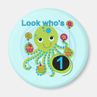 Imán Camisetas y regalos Octopus de primer cumpleaños