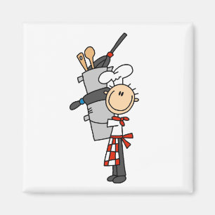 Imán Camisetas y regalos para Chef con Ollas y Sartenes