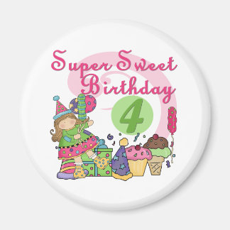 Imán Camisetas y regalos para el cuarto cumpleaños