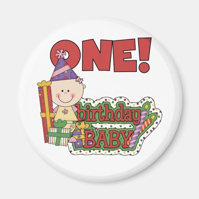 Imán Camisetas y regalos para el cumpleaños del chica (Frente)