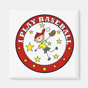 Imán Camisetas y regalos para niños que juegan béisbol