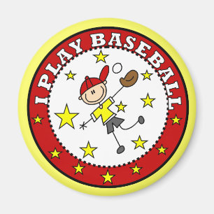 Imán Camisetas y regalos para niños que juegan béisbol