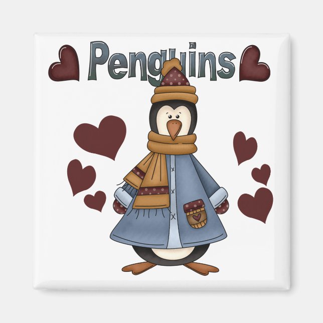 Imán Camisetas y regalos pingüinos de invierno (Frente)