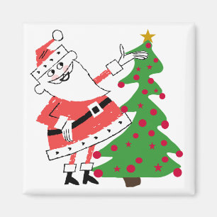 Imán Camisetas y regalos Retro Santa Holiday