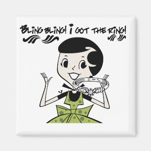 Imán Camisetas y regalos retros del anillo de Bling