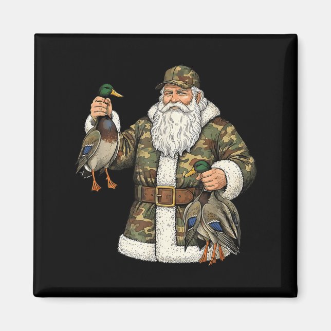 Imán Camo Santa Mallard Duck Hunting Christmas Hunter G (Frente)