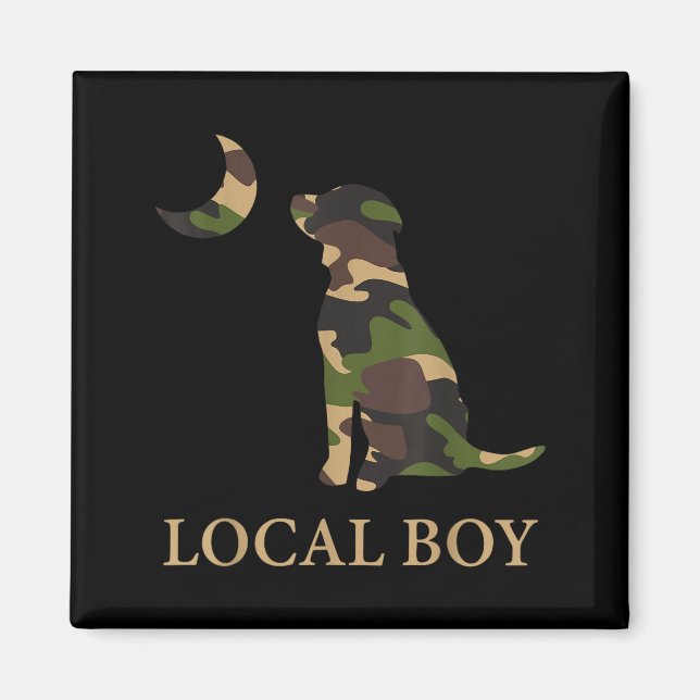 Imán Camo Southern Local Boy Duck Hunting Black Lab Out (Frente)