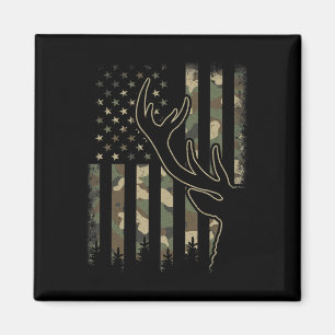 Imán Camo Us Flag Elk Buck Camouflage Caza de venados