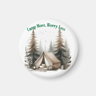 Imán Camp More, Worry Less – Tent Art in the Woods