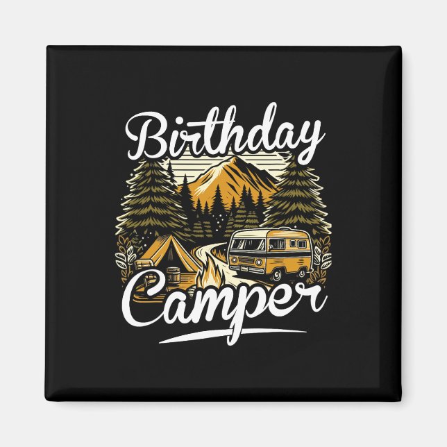 Imán Campamento de cumpleaños  (Frente)