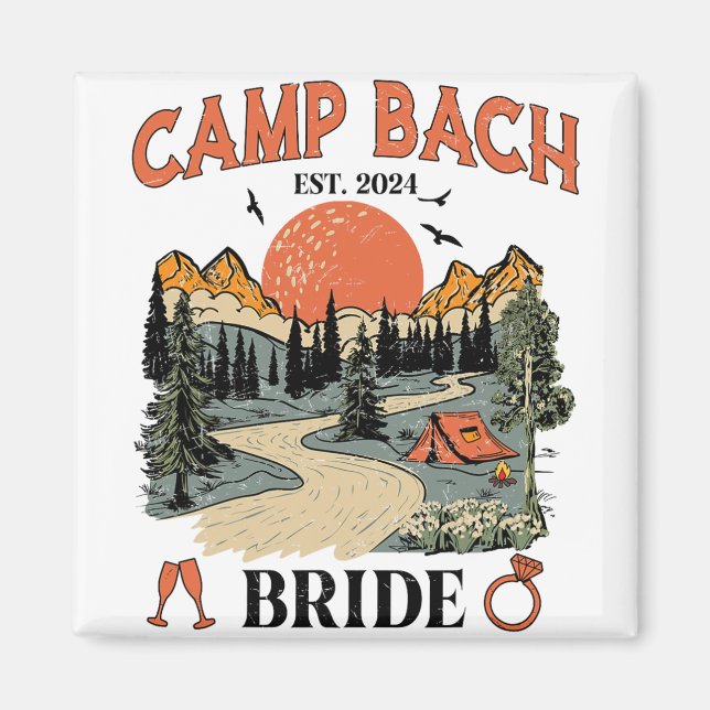 Imán Campamento de Despedida de Soltera de Bach Hiking  (Frente)