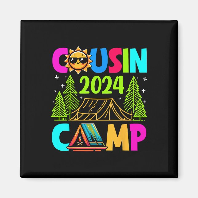 Imán Campamento de Primos 2024 Camping de verano para f (Frente)