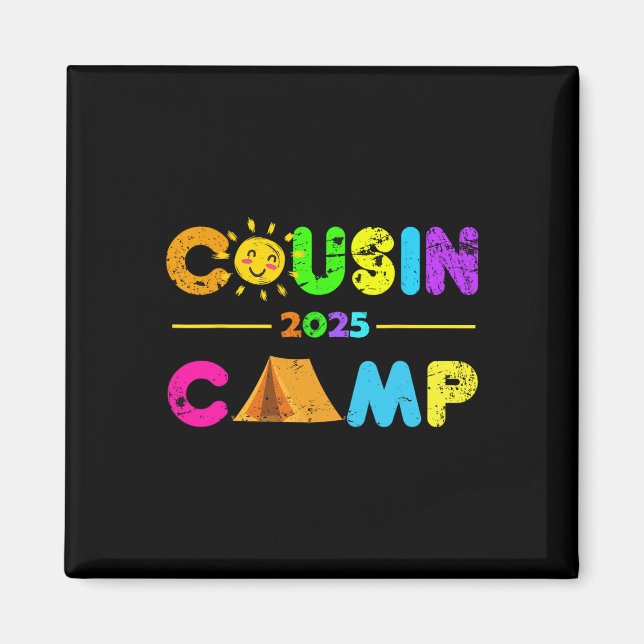 Imán Campamento de primos 2025 Camping Vacaciones de ve (Frente)