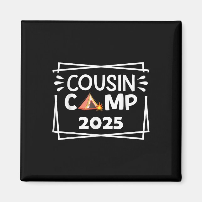 Imán Campamento de primos divertidos 2025 Equipo de cam (Frente)
